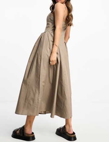 Rochie midi ASOS, bej