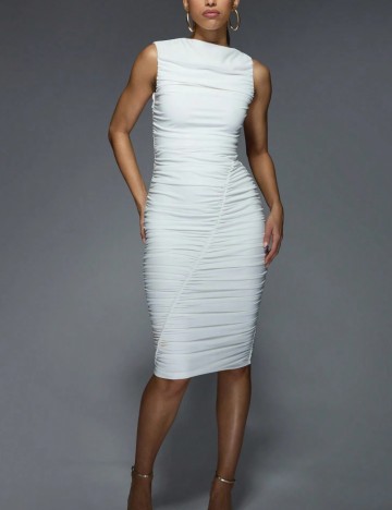 Rochie midi Missguided by Shein, alb