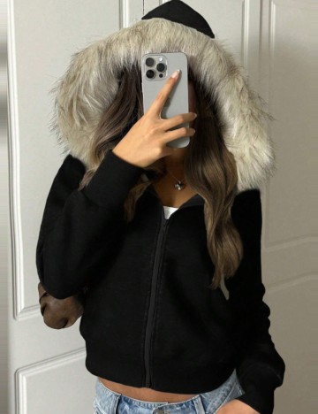 Hanorac Shein, negru