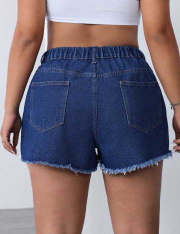 Pantaloni scurți Shein Curve+, albastru