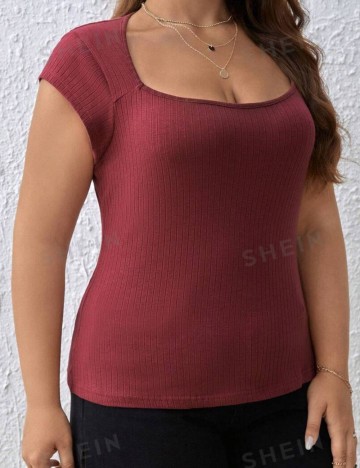 Tricou Shein Curve+, vișiniu
