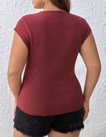 Tricou Shein Curve+, vișiniu