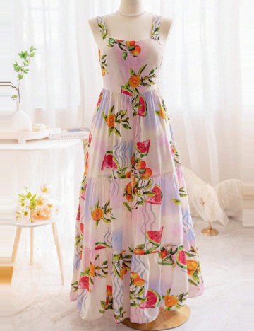 Rochie maxi Shein Curve+, mix culori