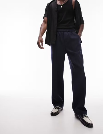 Pantaloni Topman, albastru