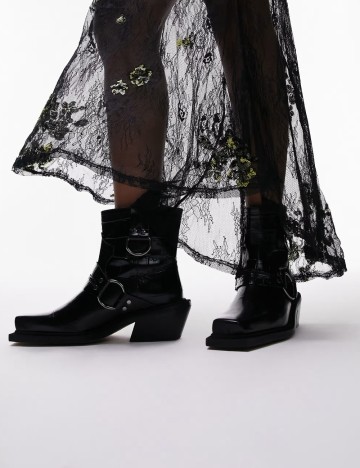 Ghete din piele Topshop, negru