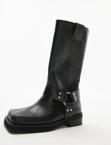 Cizme din piele Topshop, negru