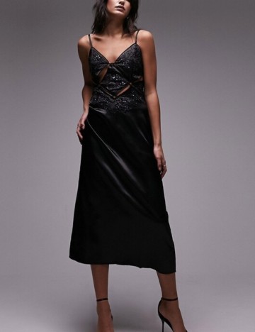 Rochie midi Topshop, negru