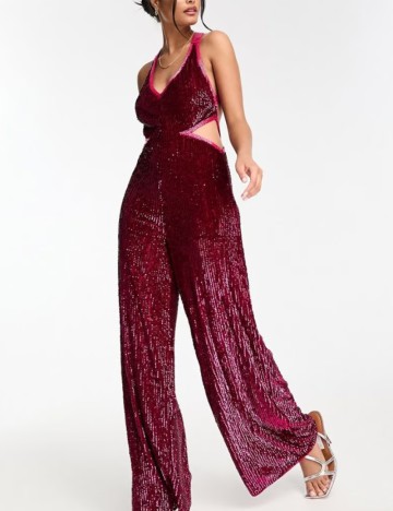 Salopetă lungă Miss Selfridge, roz
