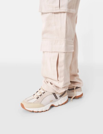 Pantaloni cargo Sixth June, crem