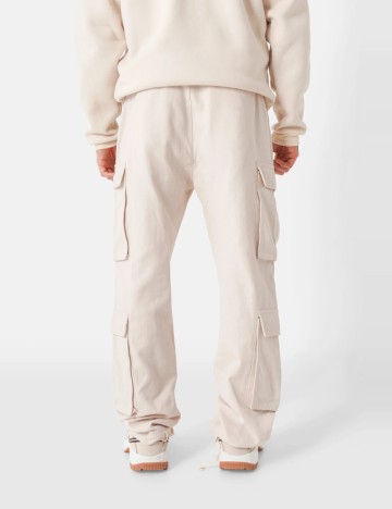 Pantaloni cargo Sixth June, crem