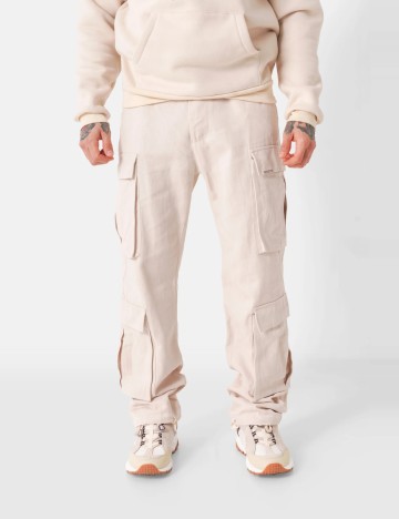 Pantaloni cargo Sixth June, crem