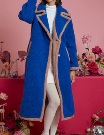 Palton Neon Rose, albastru