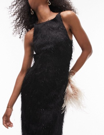 Rochie midi Topshop, negru