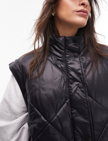 Geacă Cu Mâneci Detașabile Topshop, negru