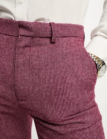 Pantaloni de costum ASOS, vișiniu