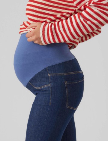 Jeans Mamalicious, albastru