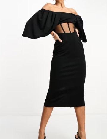 Rochie midi ASOS, negru