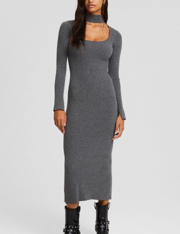 Rochie midi Bershka, gri
