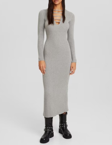 Rochie midi Bershka, gri