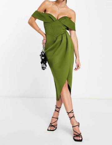 Rochie midi ASOS, verde