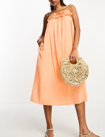 Rochie midi Lola May, portocaliu
