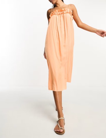 Rochie midi Lola May, portocaliu