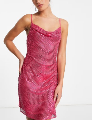 Rochie mini Lola May, roz