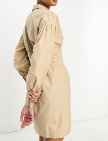 Rochie tip cămașă ASOS, bej