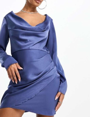 Rochie midi Parallel Lines, albastru