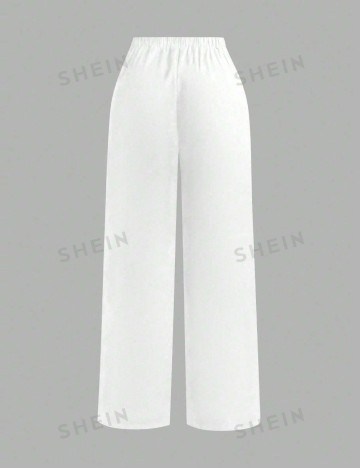 Pantaloni Shein Curve+, alb