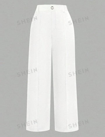 Pantaloni Shein Curve+, alb