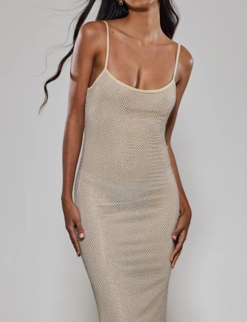 Rochie midi Rare London, bej