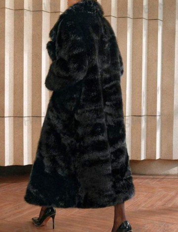Haină De Blană Shein, negru