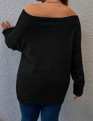 Pulover Shein Curve+, negru
