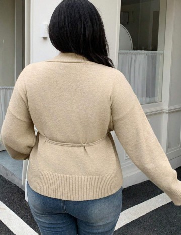 Cardigan Shein Curve+, bej