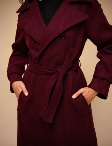 Palton Shein, vișiniu