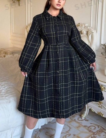 Rochie midi Shein Curve+, negru