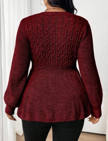 Pulover Shein Curve+, vișiniu