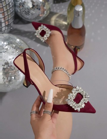 Pantofi cu toc Shein, vișiniu