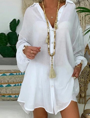 Rochie tip cămașă Shein, alb