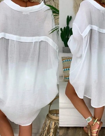 Rochie tip cămașă Shein, alb
