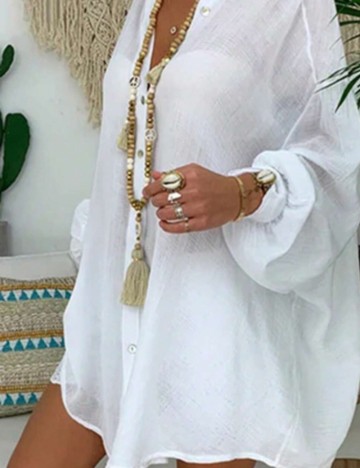 Rochie tip cămașă Shein, alb