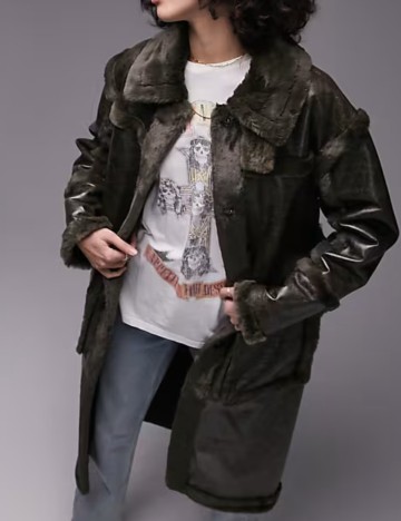Cojoc lung Topshop, verde
