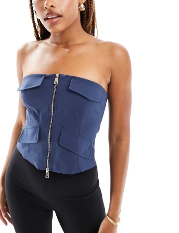 Top Bershka, albastru