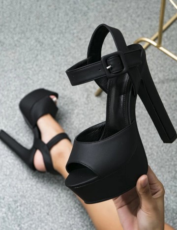 Sandale Cu Toc Shein, negru