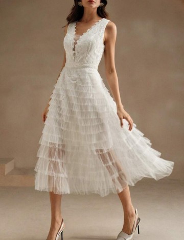 Rochie midi Shein, alb