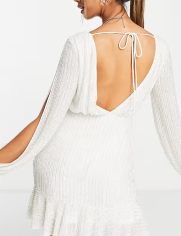 Rochie mini ASOS, alb ivory