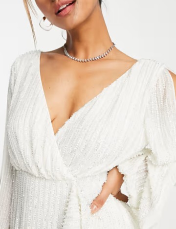 Rochie mini ASOS, alb ivory