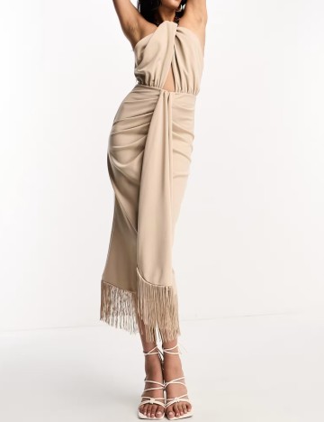 Rochie midi ASOS, bej