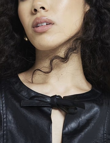 Cămașă cu mânecă scurtă River Island, negru